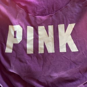 Purple fuzzy big off shoulder crop top sweatshirt